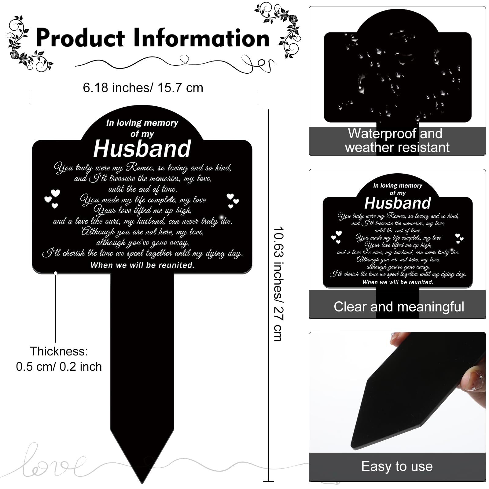 Memorial Stakes Cemetery Grave Decorations Acrylic Grave Plaque Stake Markers…
