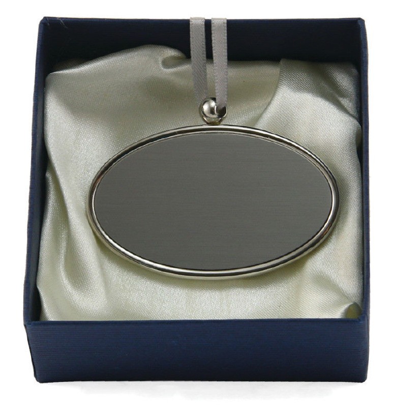 Alloy Oval Pendant / Nameplate / Medallion For Cremation Urns – Silver Colored