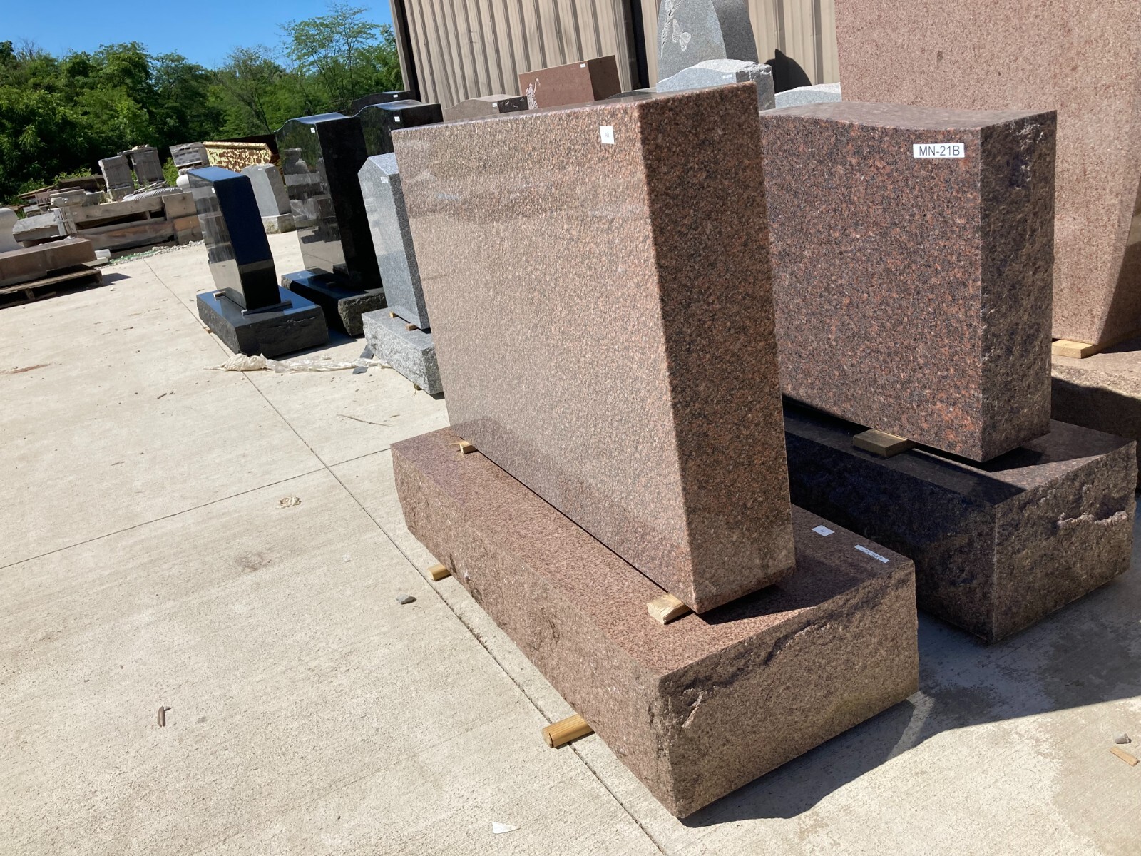 Dark Brown and Light Brown Rectangular Monument (37x24x6) Granite MN-57B