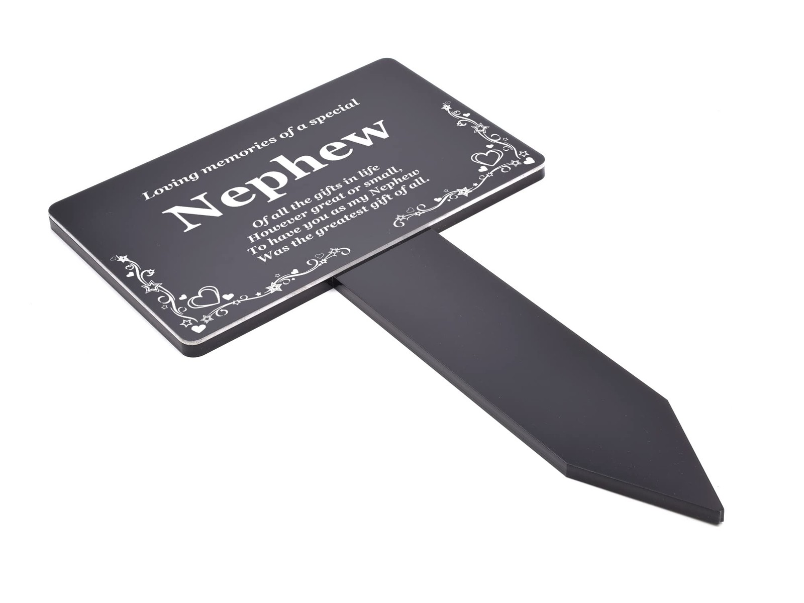 Origin Nephew Memorial Stake – Engraved with Poem (Gold/Silver/Copper or Blac…