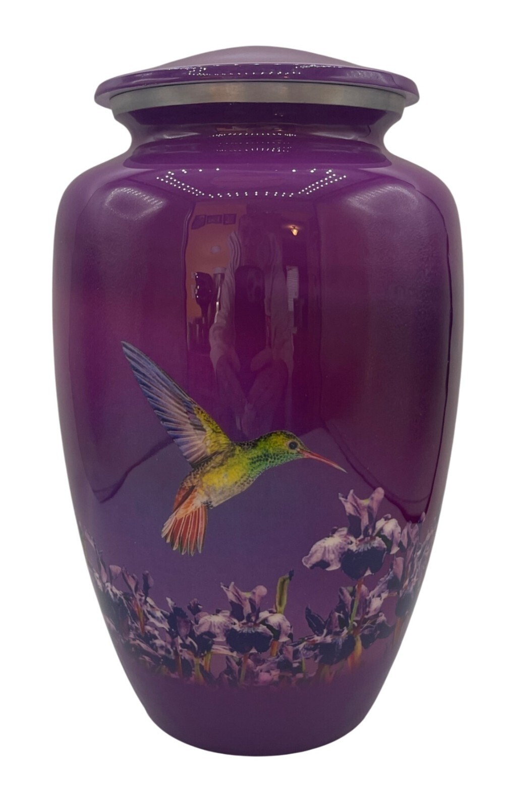 Urns of Dignity Hummingbird Cremation Ashes Purple Screw Lid Aluminum