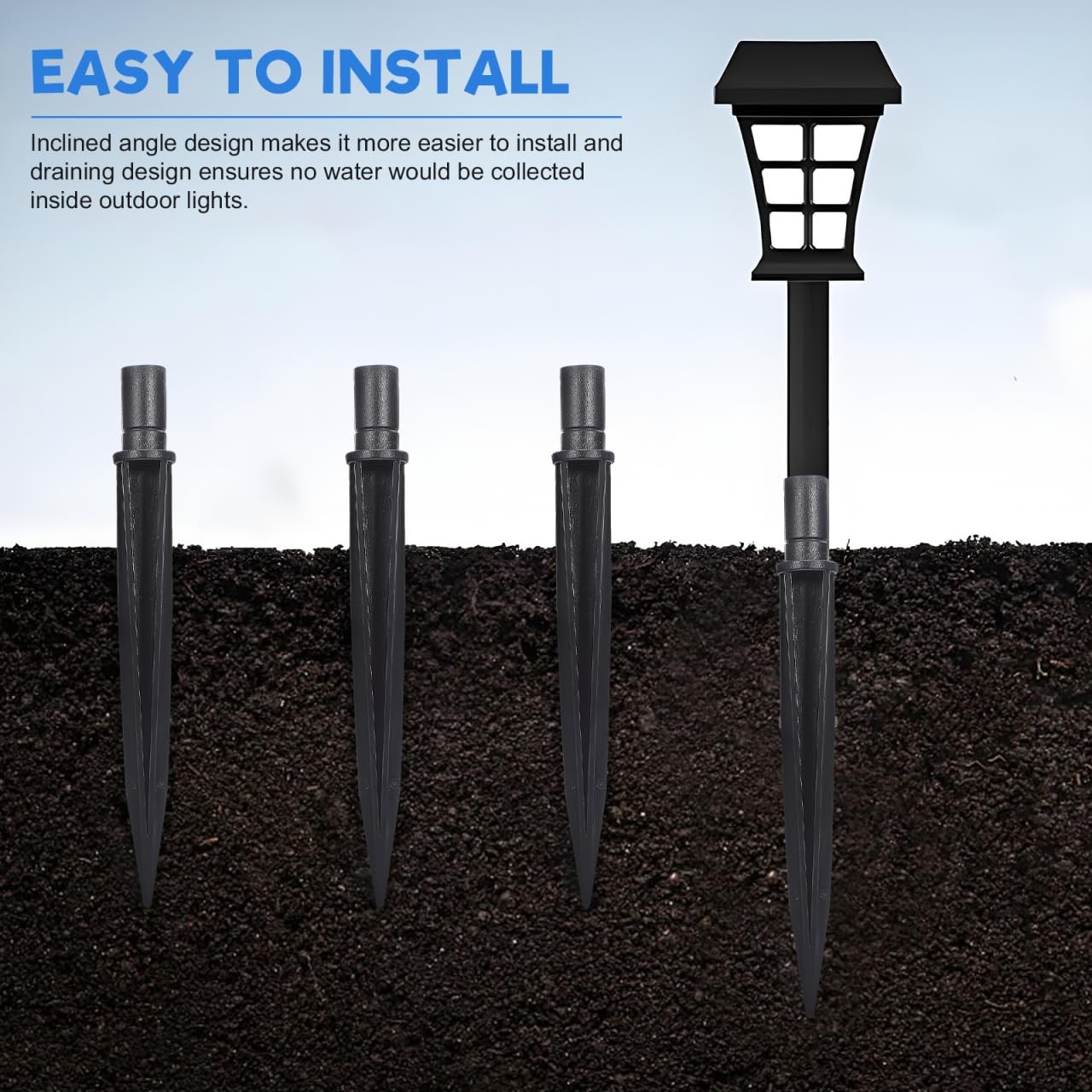 25pcs Solar Light Stakes, 5.5X0.55inch Ground Spikes Light Stakes, Halloween …