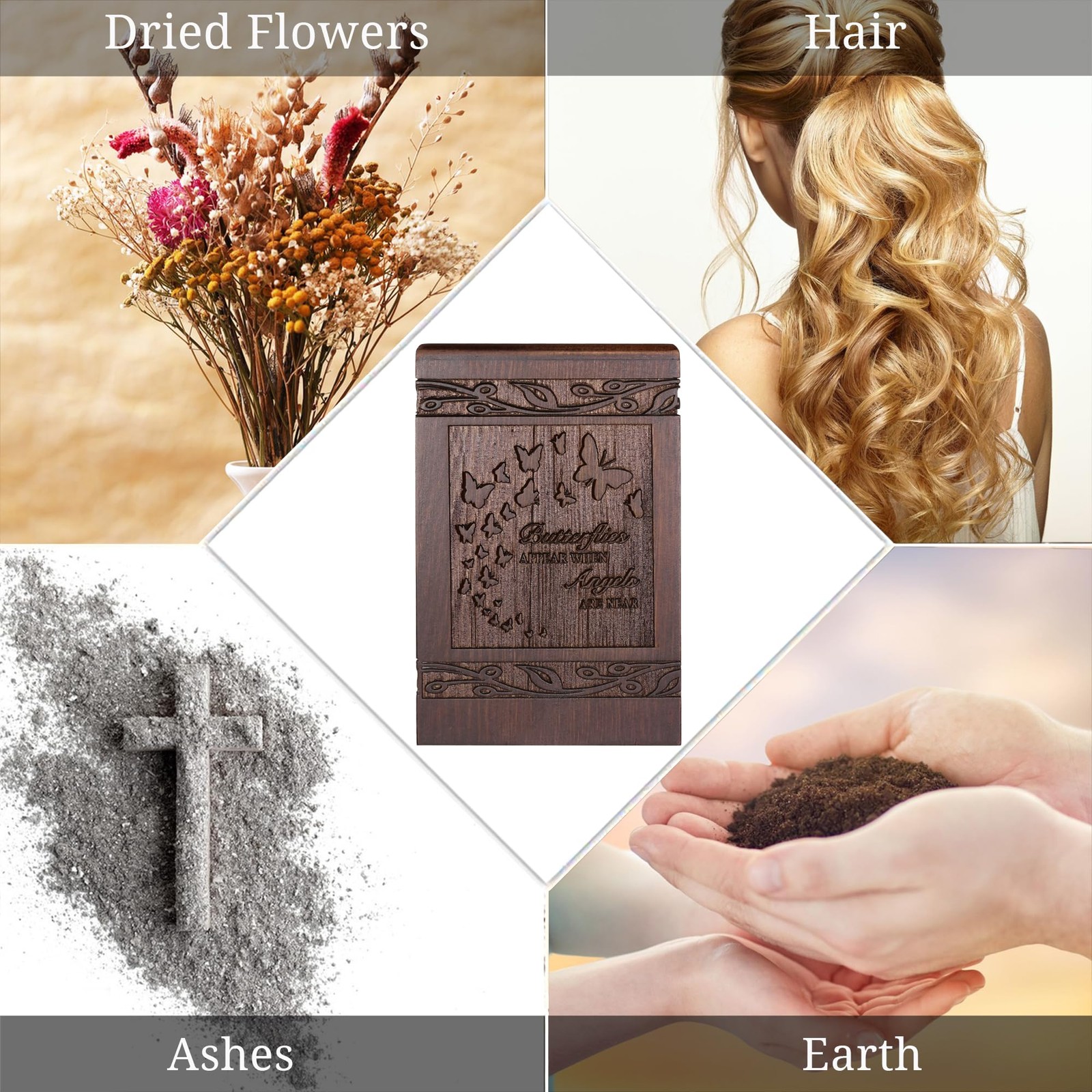 Cremation Urns for Human Ashes Adult Male Female, Wooden Carved Urns Box for …