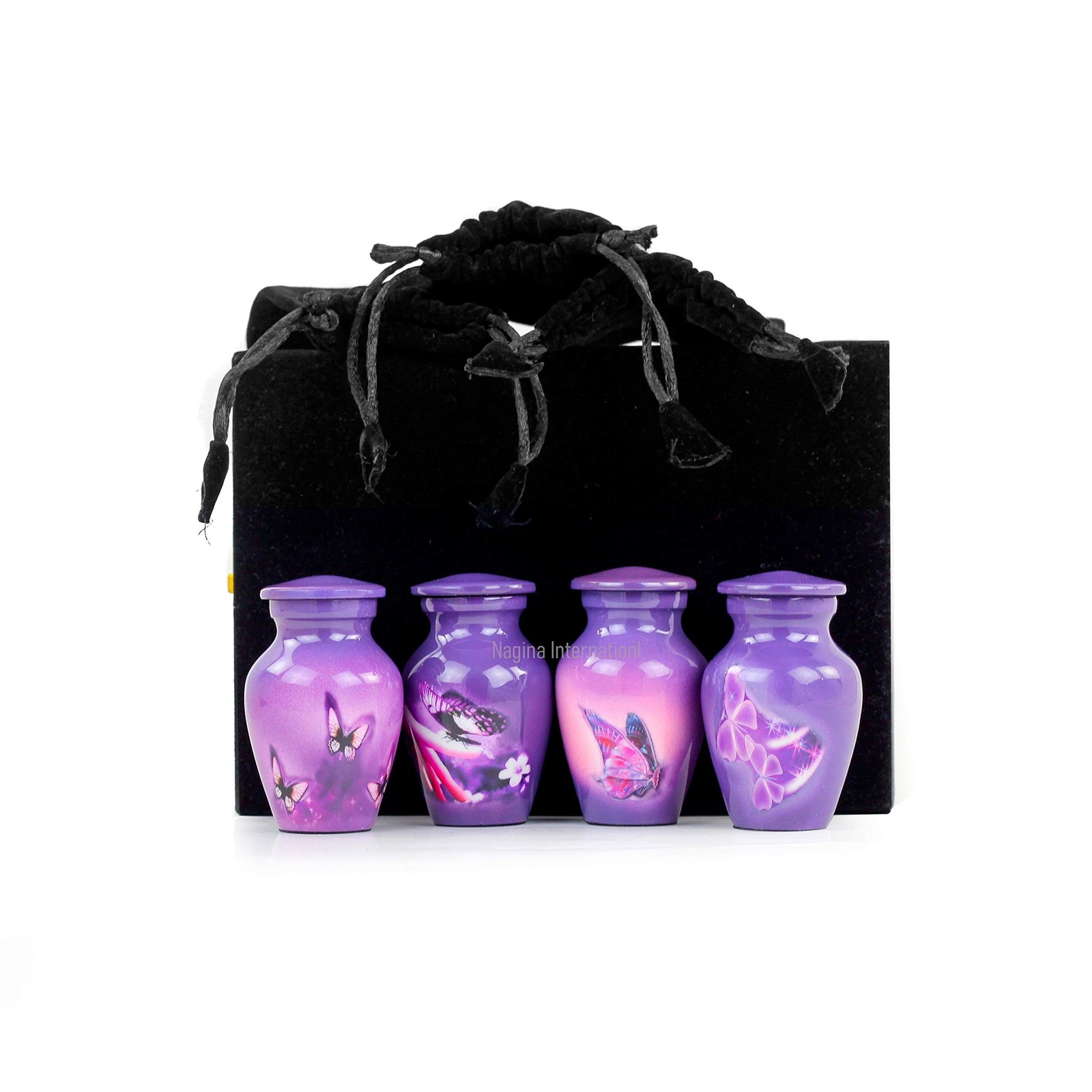 Keepsake Urns Small for Human Ashes Set of 4 | Mini Funeral Cremation Pot wit…