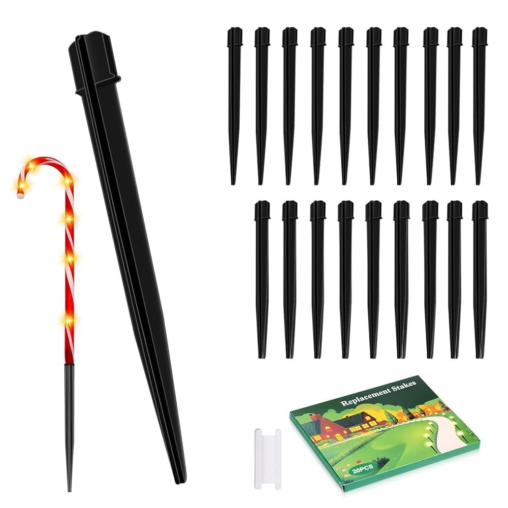 20PCS Replacement Stakes for Christmas Candy Cane Lights Outdoor,Plastic Ligh…