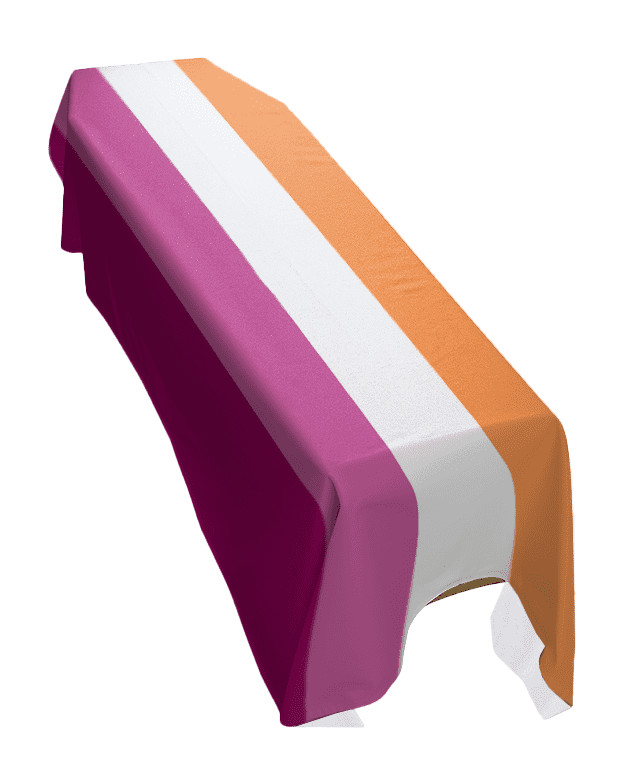 Lesbian 5 Stripe Pride Coffin Drape Flag – Premium Quality Made To Order in UK