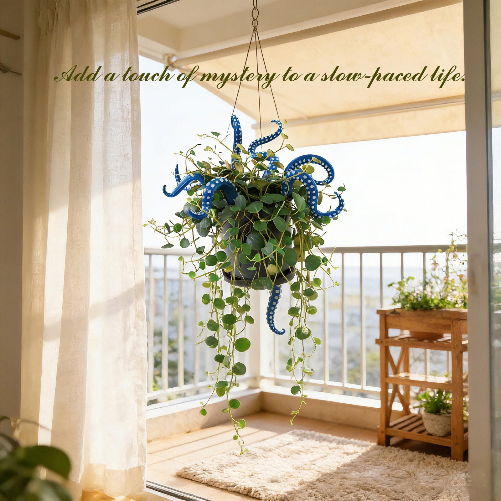 7Pcs Blue Octopus Tentacle Stakes Glowing in the Dark Garden Decor Halloween …