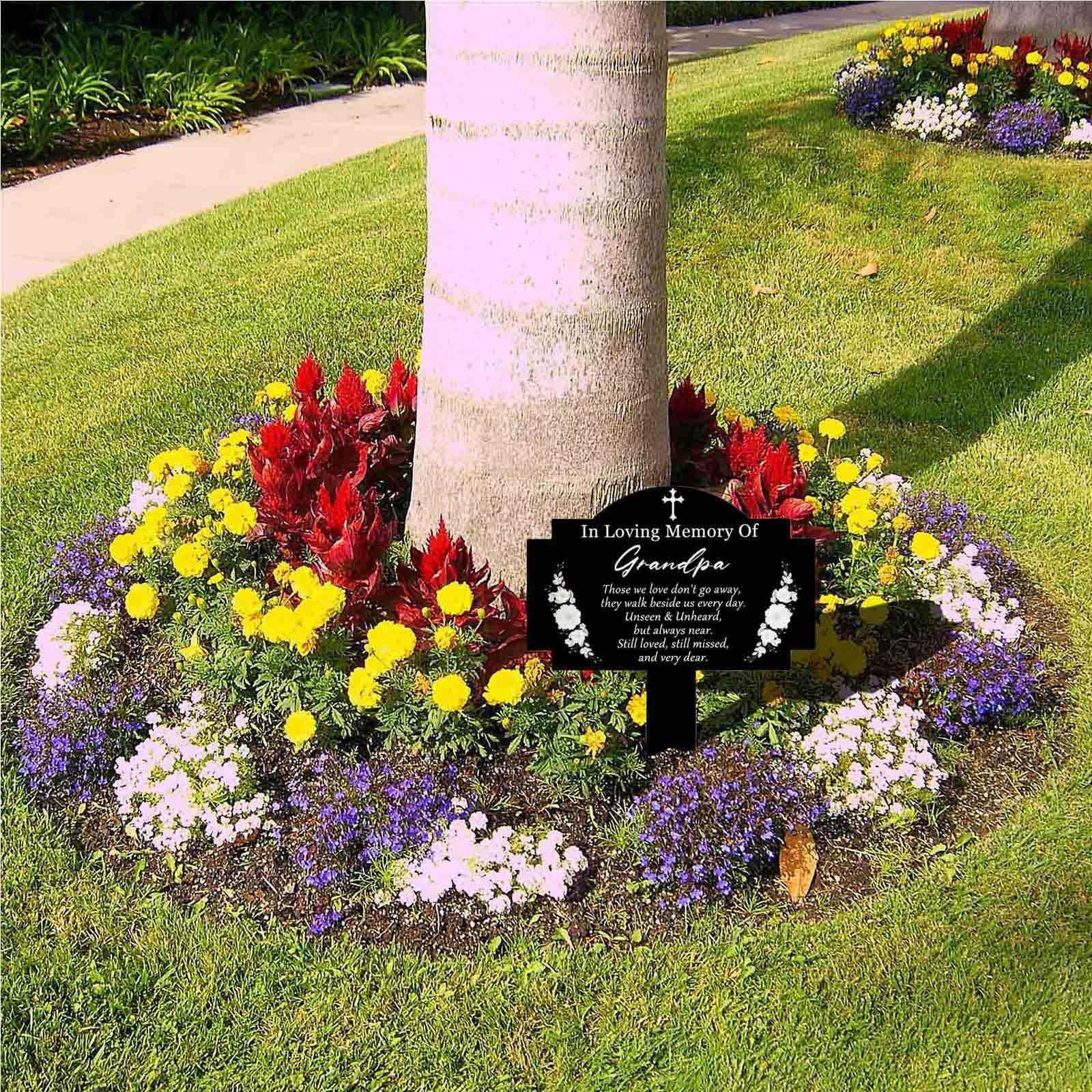 Cemetery Grave Marker Stakes Waterproof Metal Memorial Plaque for Outdoors