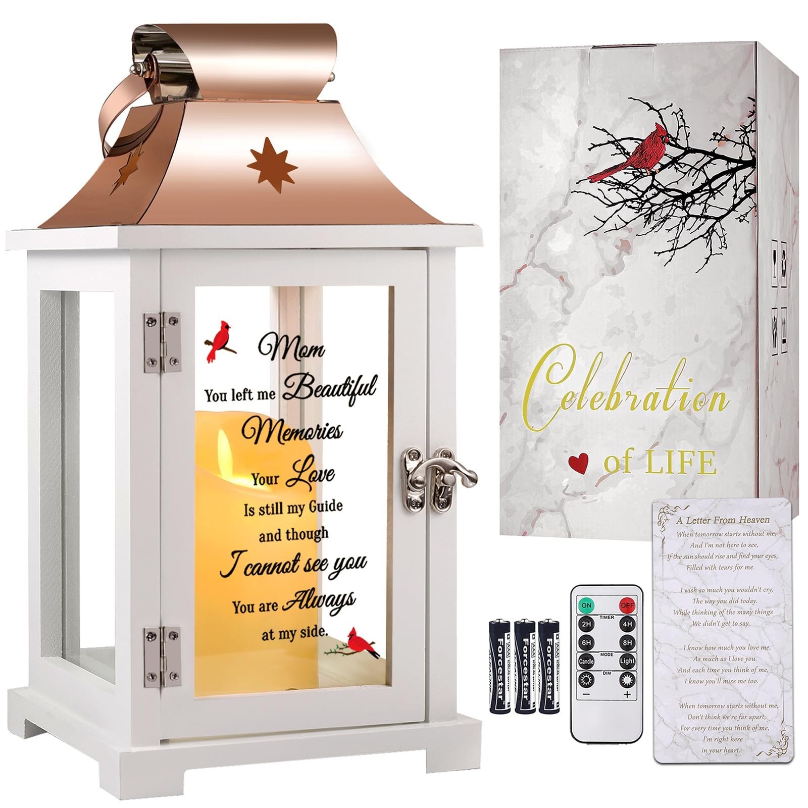 Memorial Lantern for Loss of Loved One, Sympathy Gifts, Bereavement Keepsake, Ce