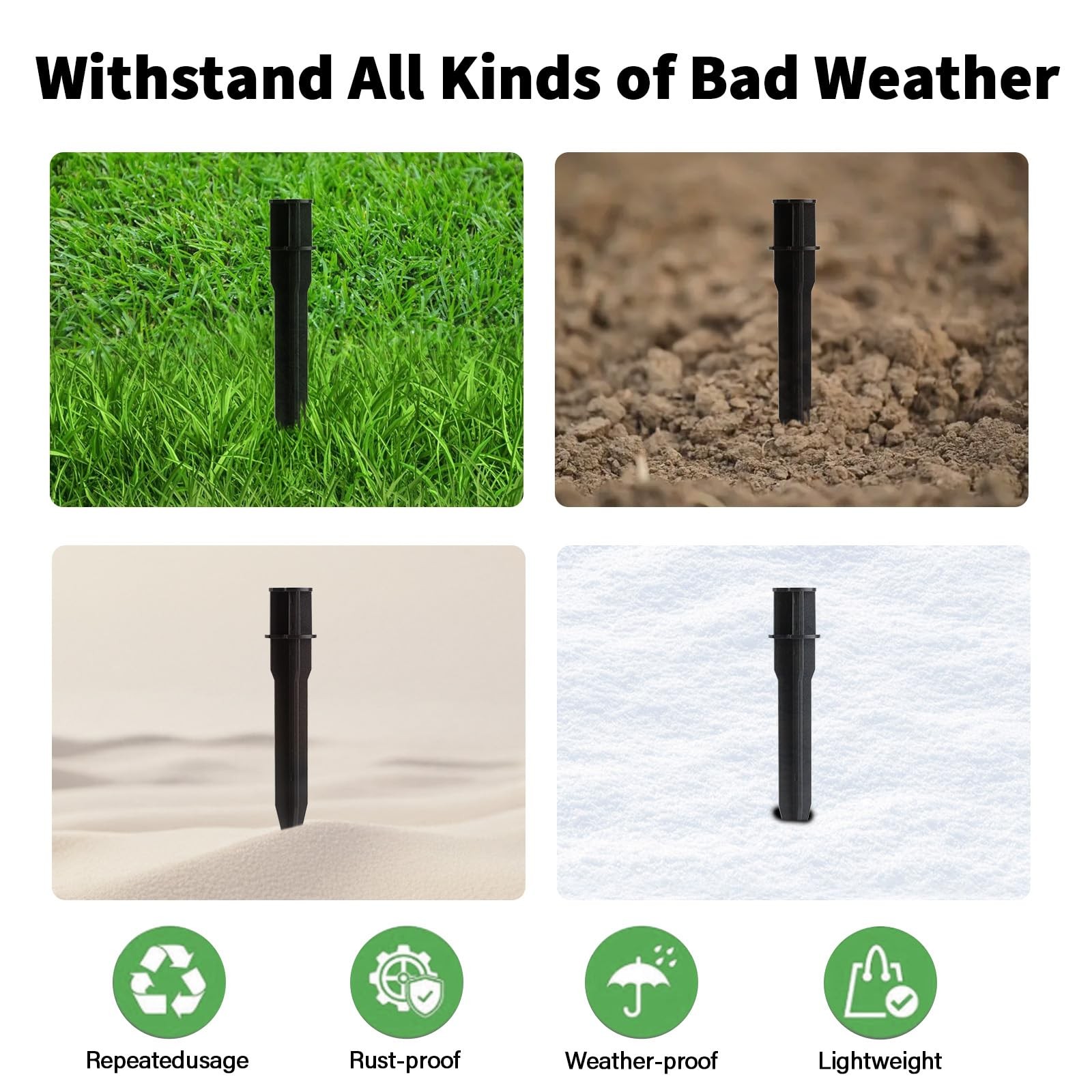 Solar Light Stakes Replacement 8 Pcs Ground Spikes for Pathway & Garden