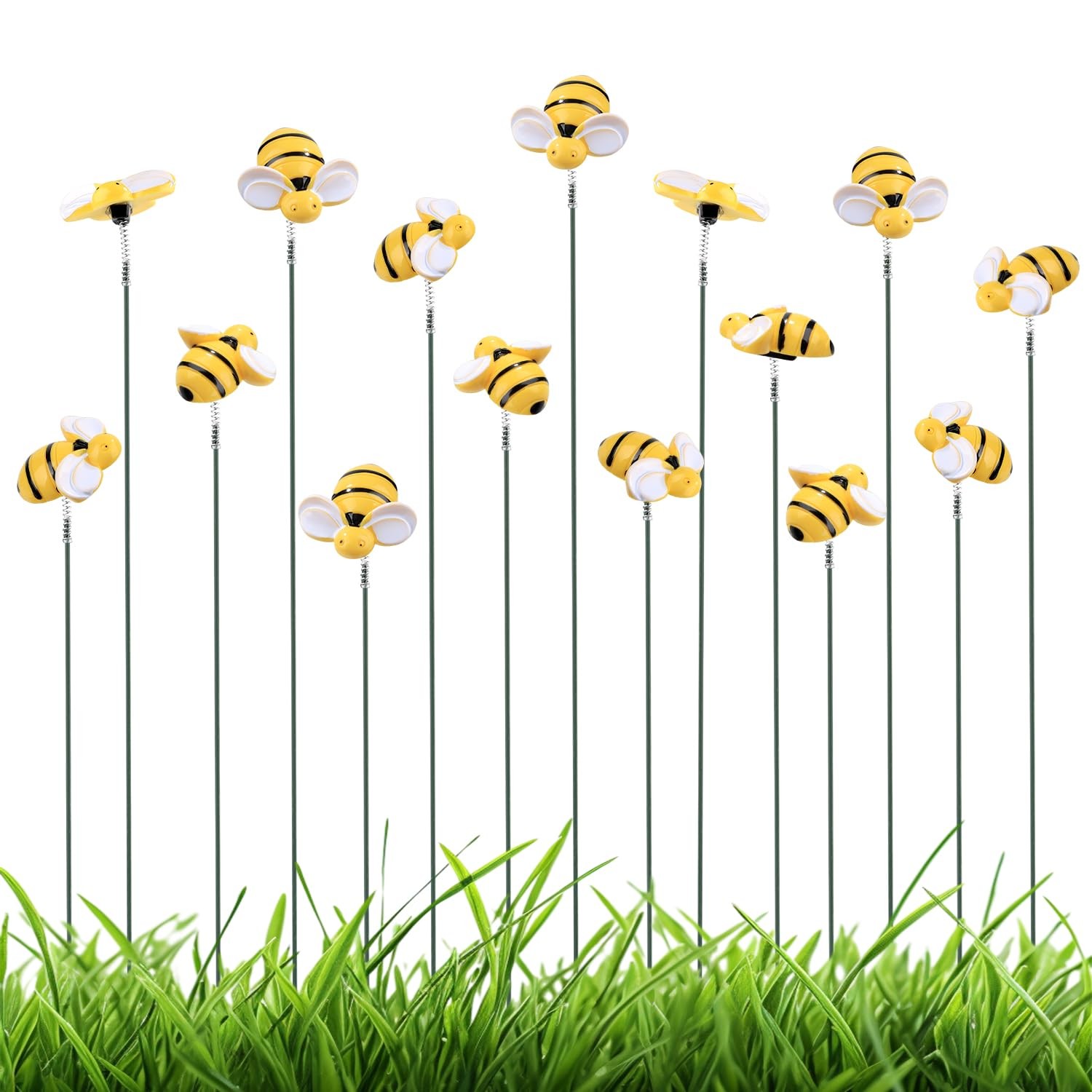 15pcs Bee Garden Stakes Decorative Resin Yard Ornaments for Plants & Flowers