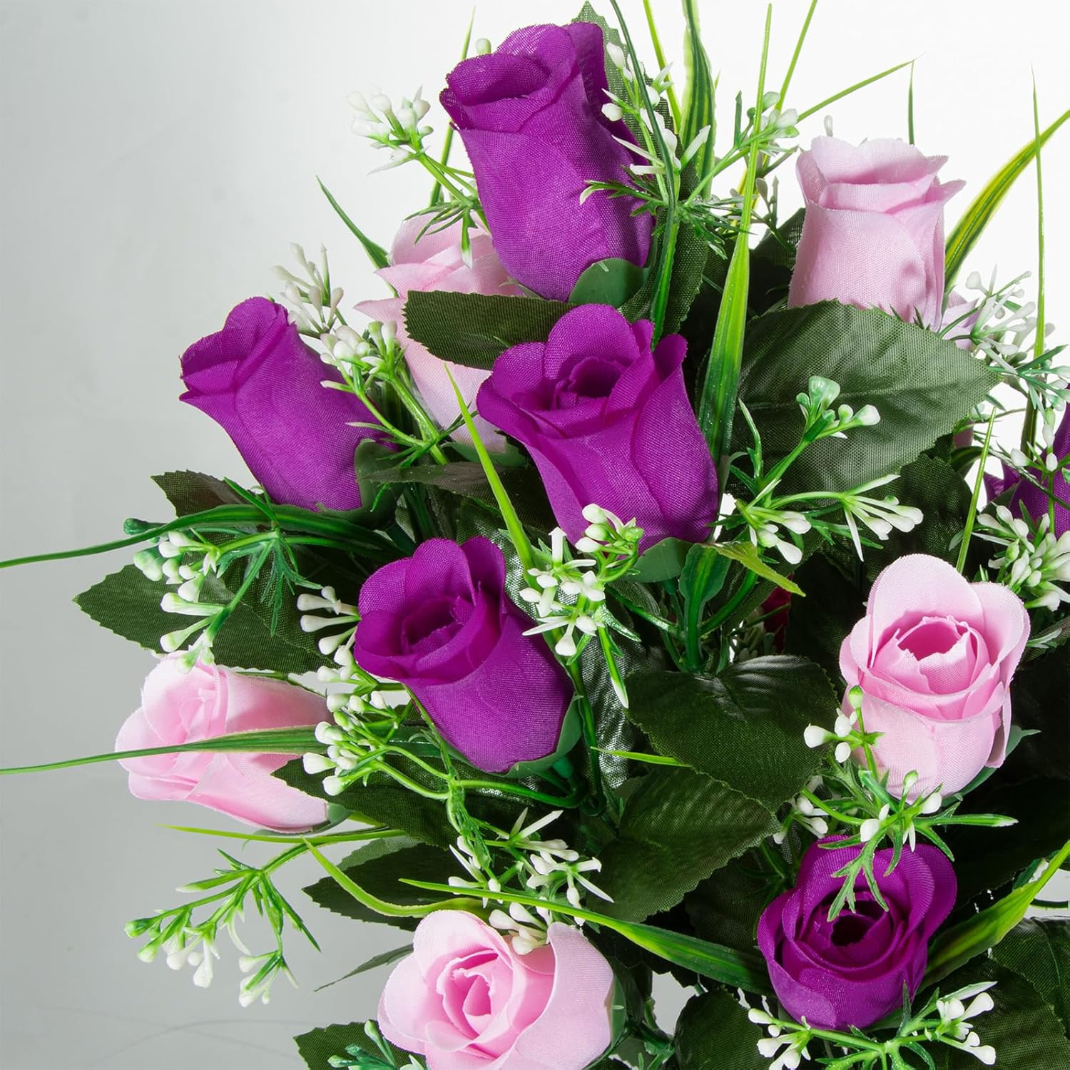 2 Sets Artificial Cemetery Flowers, Grave Decorations Roses, Memorial Flowers Bo