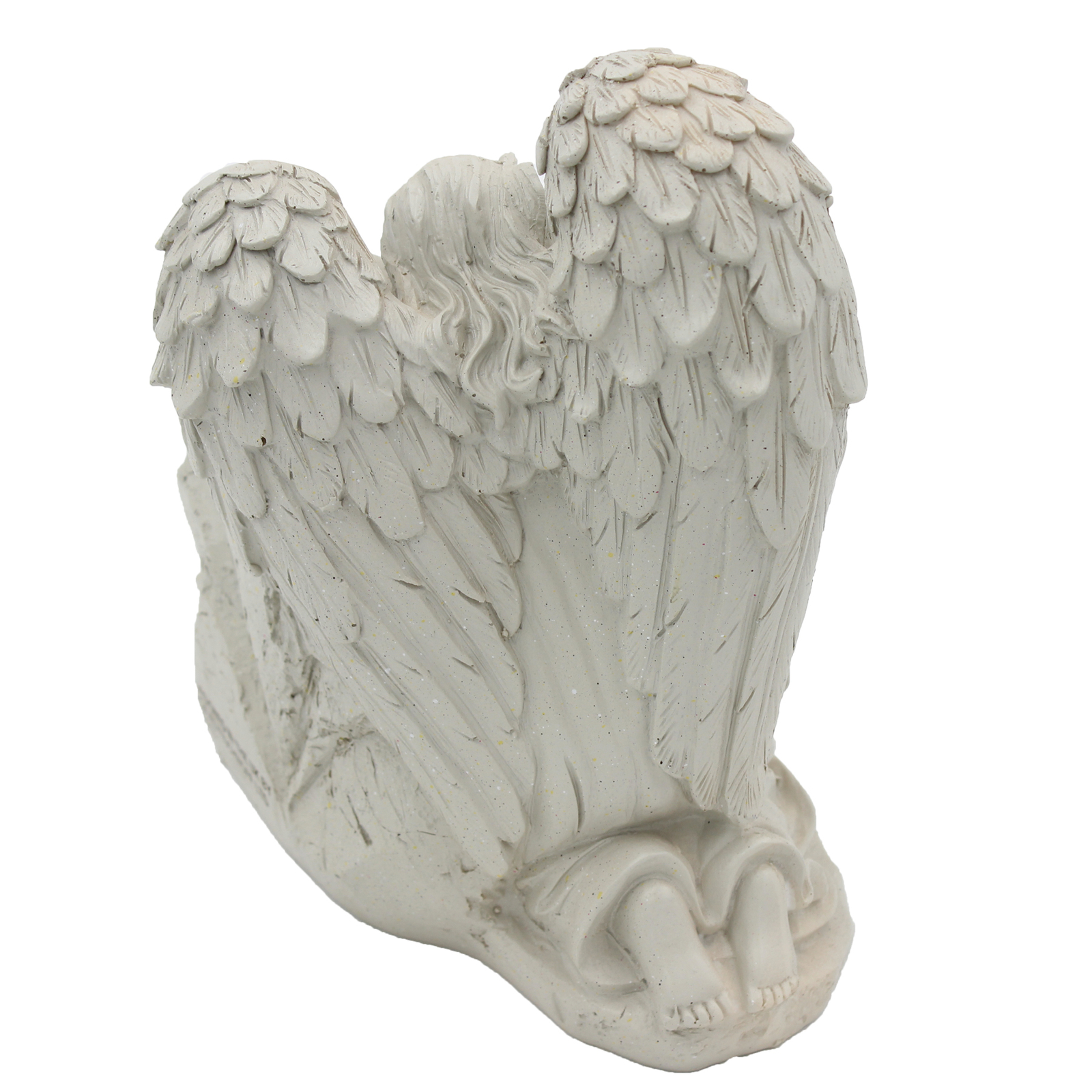 David Fischhoff Grandma Memorial Angel by Rock with Glass Tea Light Candle