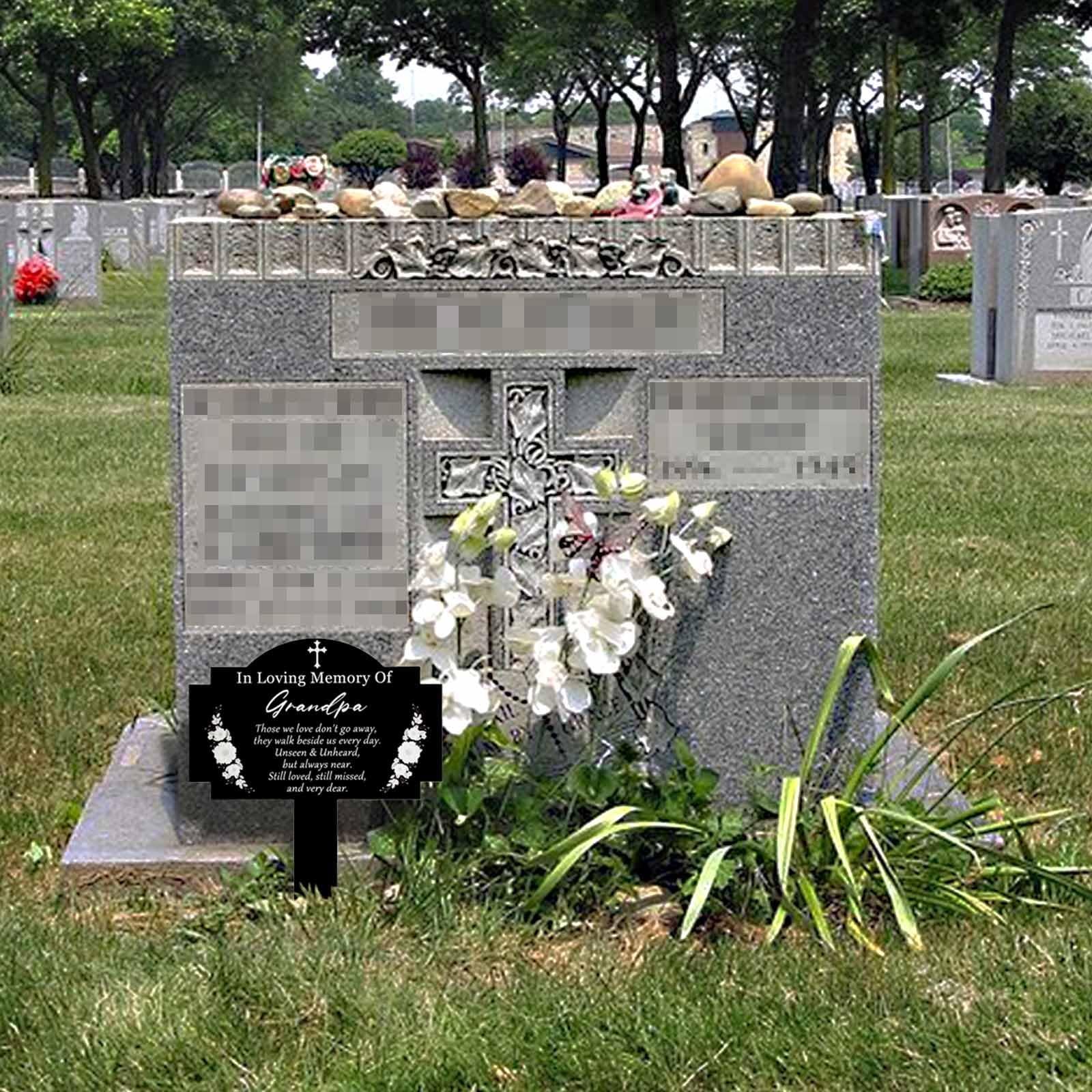 Grave Decorations for Cemetery Grave Marker Memorial Stakes, Waterproof Metal…