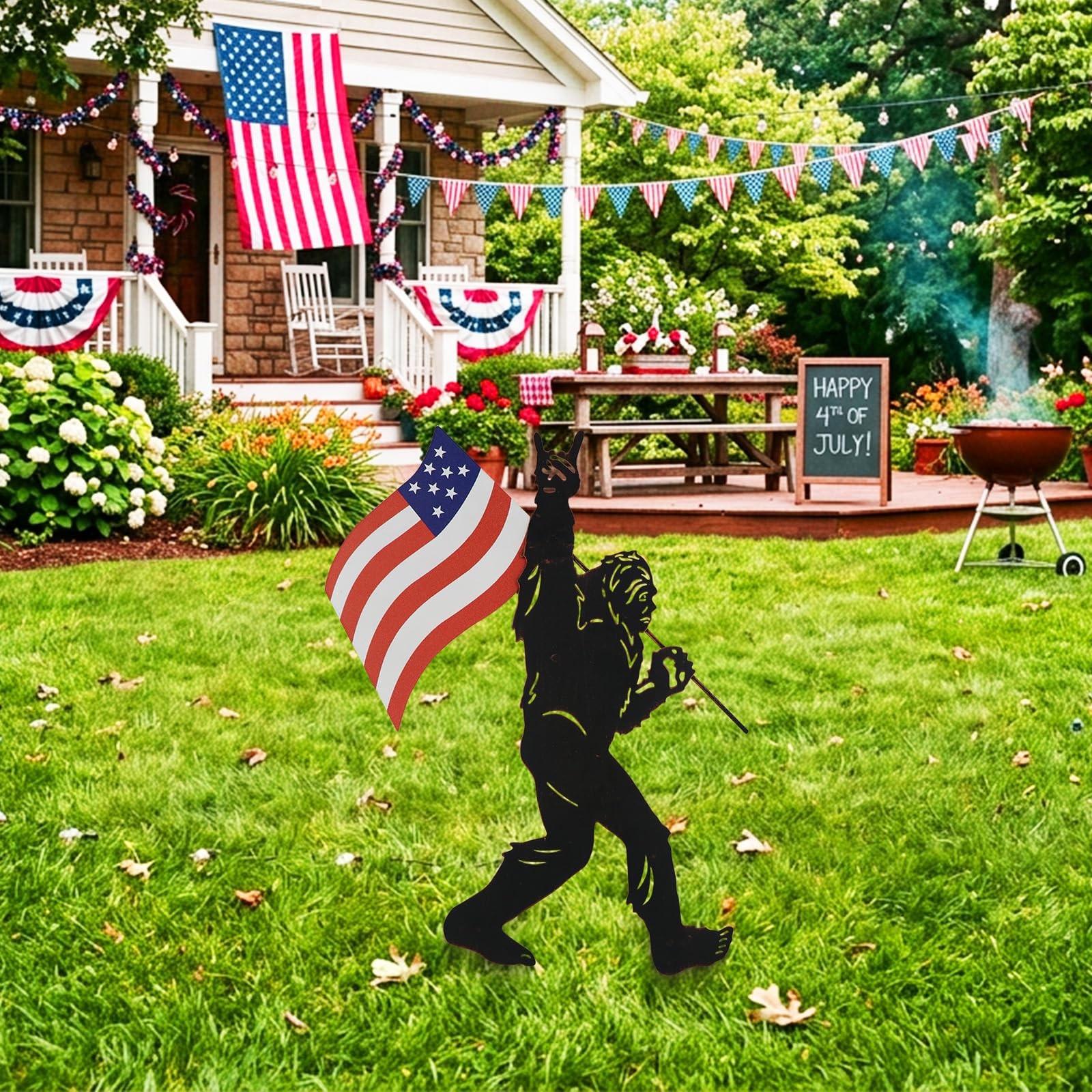 Bigfoot Yard Decor Metal Patriotic Garden Stakes,Dad Gifts for Fathers Day,4t…