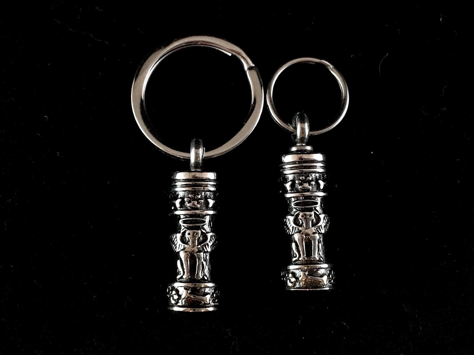 Keyring Urn .5″ Key Chain Angel Dog Vial Cremation Pendant Holds Ashes Gift Wing