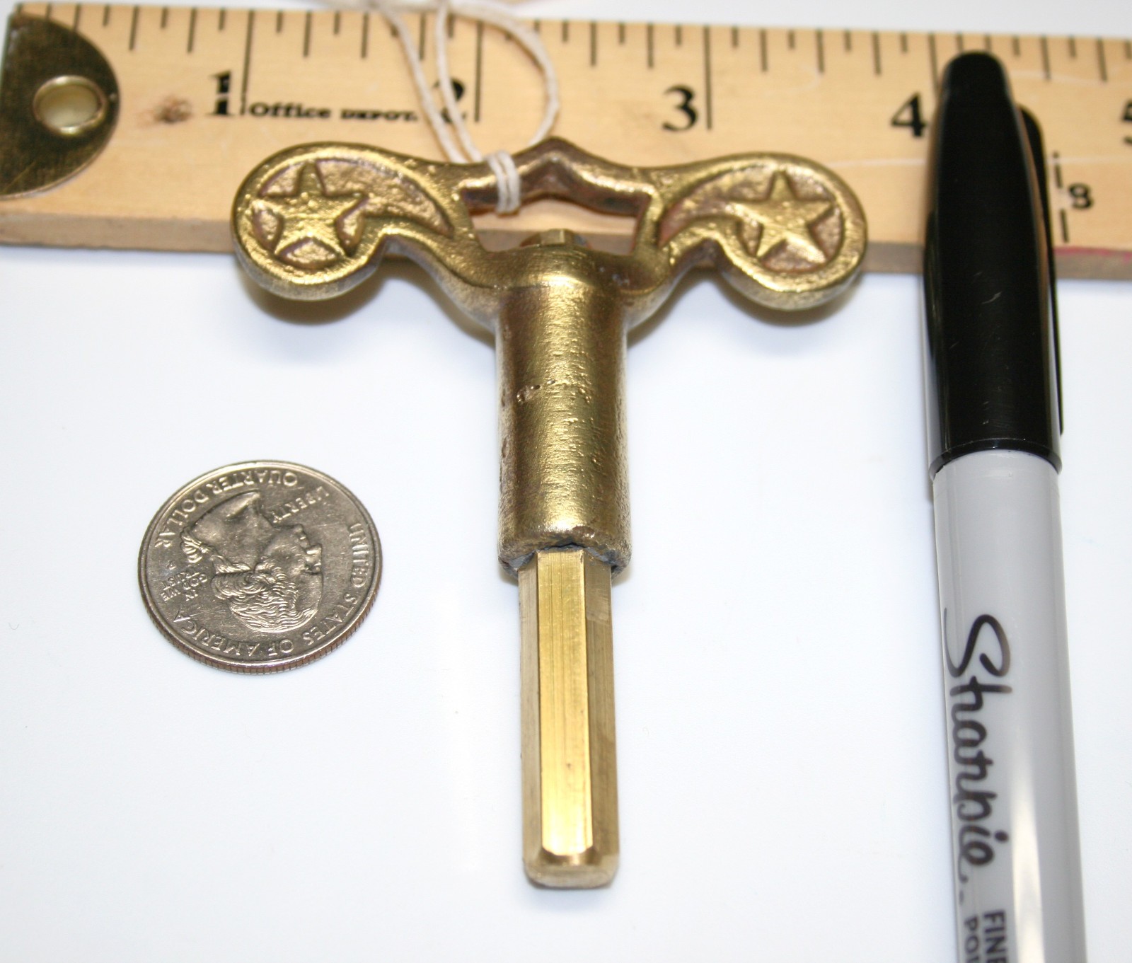 Brass Pocket Casket Key / Coffin Key