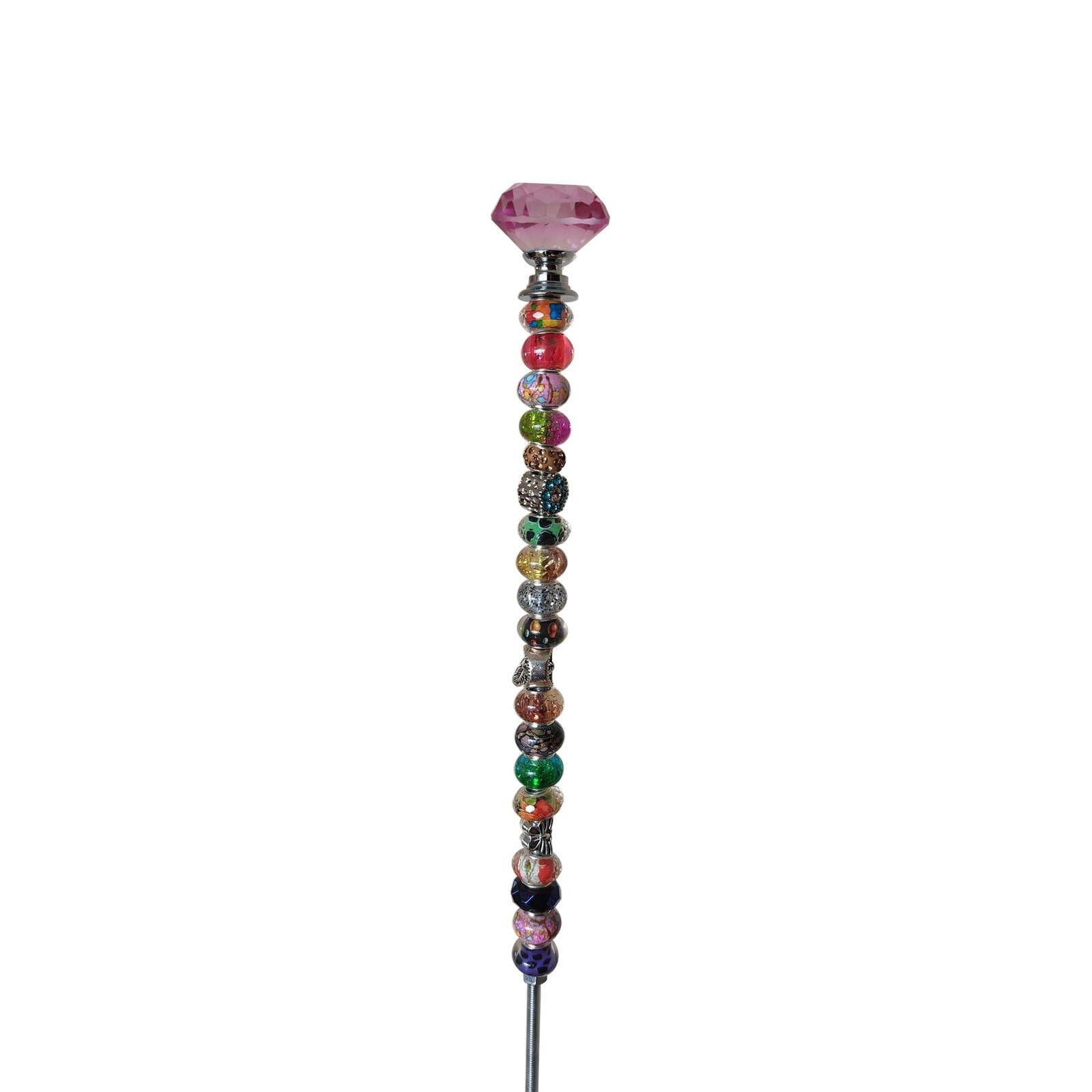 Beaded Garden Decor, Glass Diamond Bead Beaded Stakes Fairy Wands Garden with…
