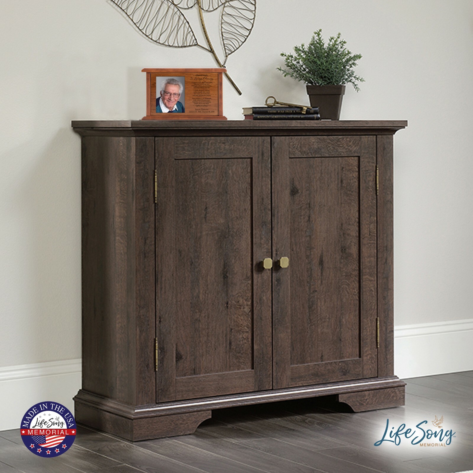 Custom Wooden Cremation Urn Box for Human Ashes 10.5×7.75in – In Loving Memory