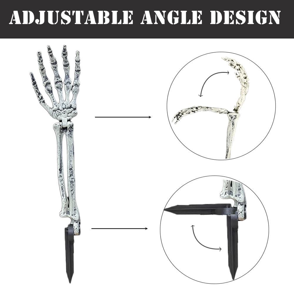 6PC Realistic Skeleton Arm Stakes Halloween Decorations for Lawn Stakes Garde…