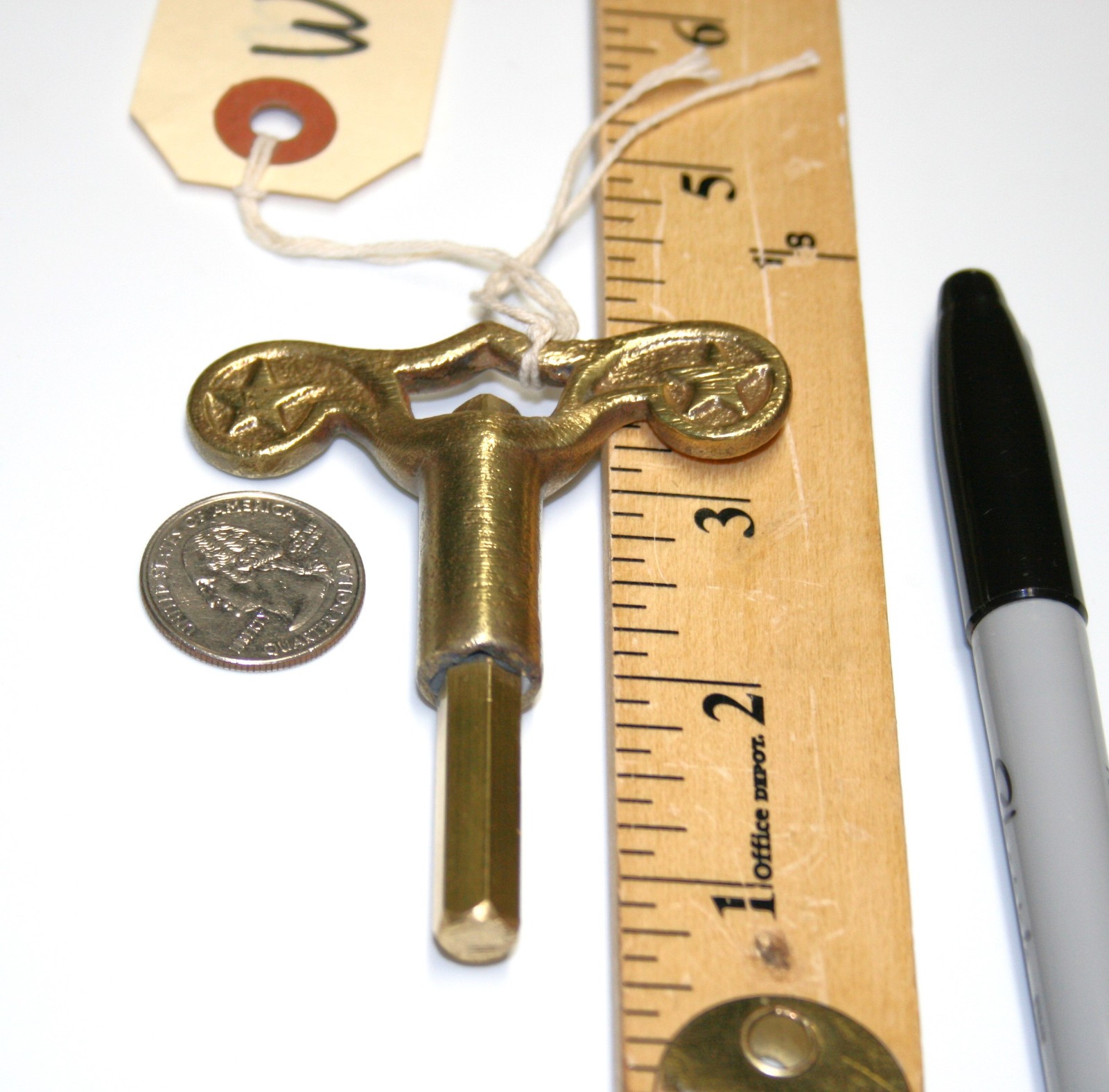 Brass Pocket Casket Key / Coffin Key