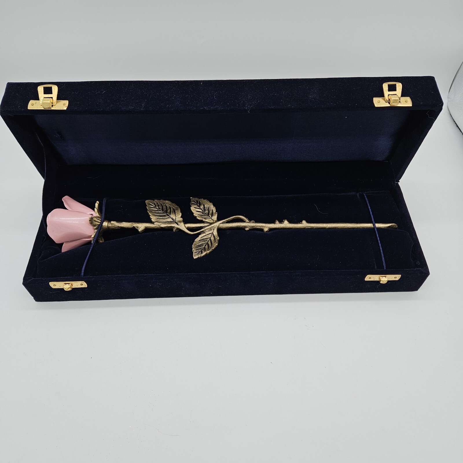 Solid Brass Pink Threaded Rose Keepsake Funeral Cremation Urn For Ashes w/ Case