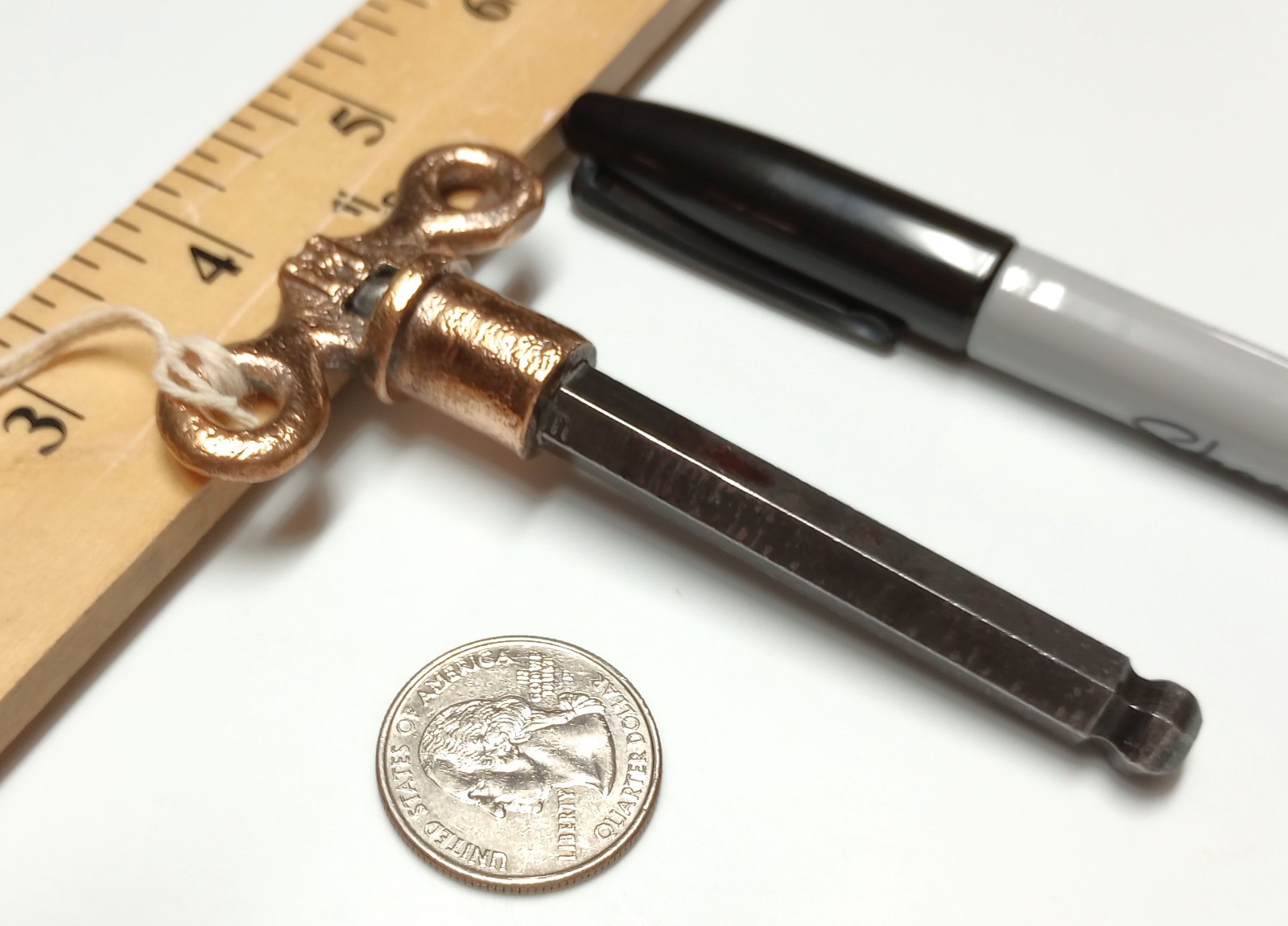 Brass and Steel Pocket Casket Key