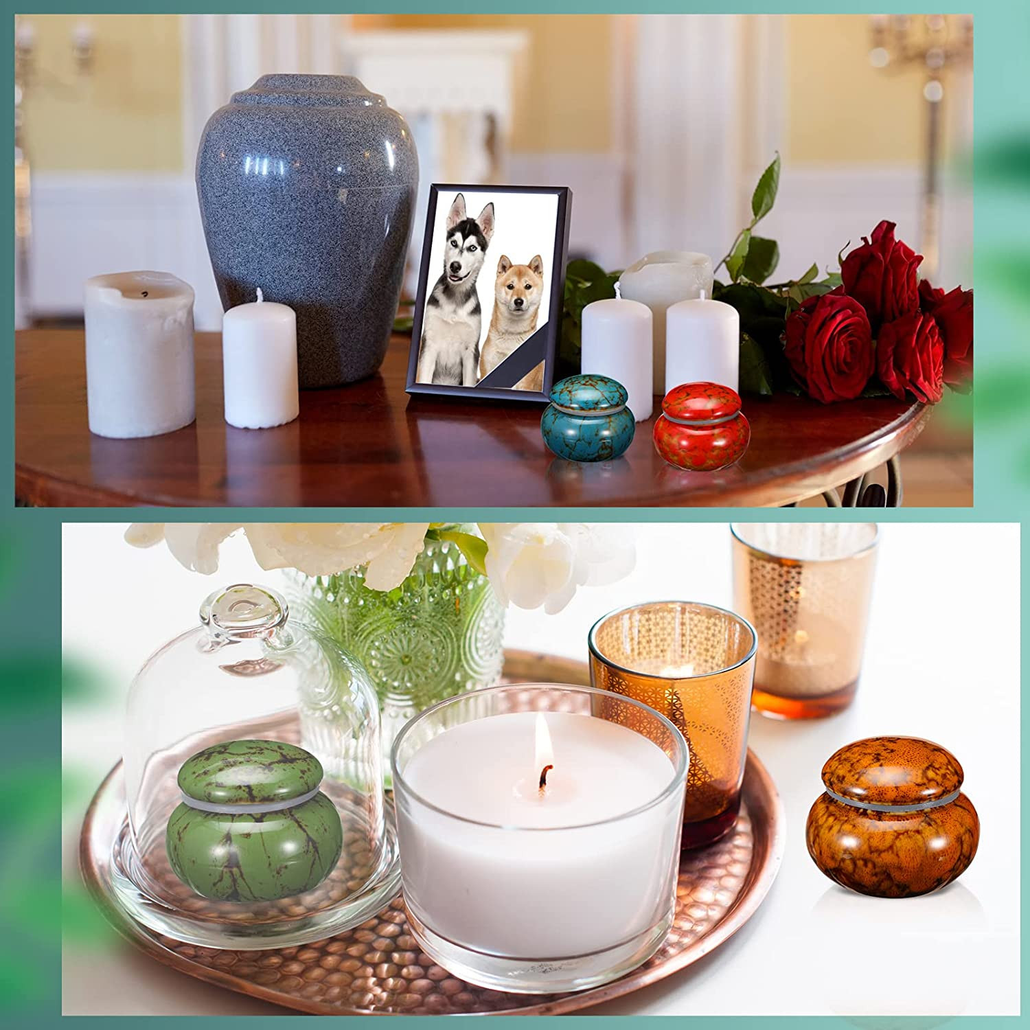 Set of 4 Small Urns for Human Ashes Cremation Keepsakes for Ashes 1.6 Ceramic