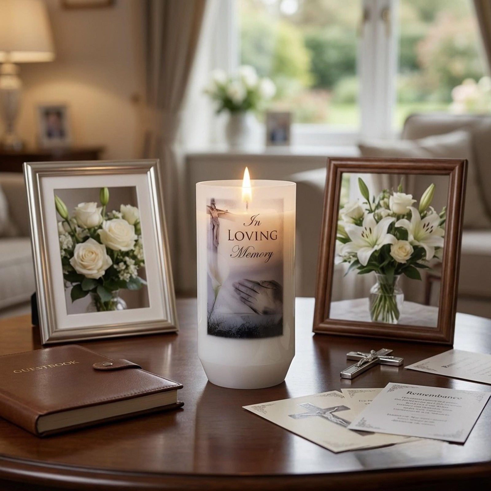Memorial Votive Candle In Holder with Prayer In Loving Memory 40 hour Burn Time
