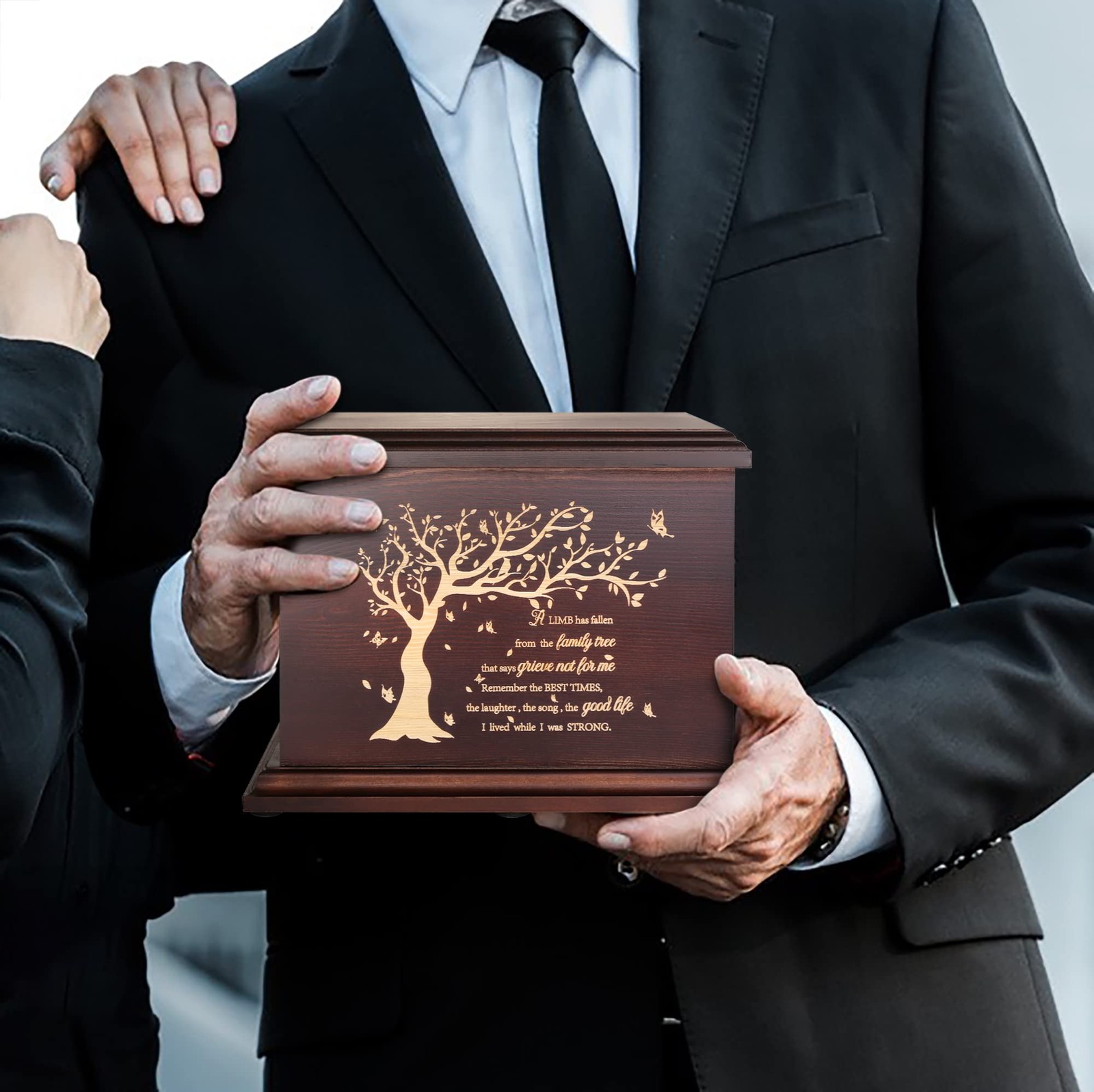 Cremation Memorial Urns for Human Ashes Adult Male Female, Walnut Color