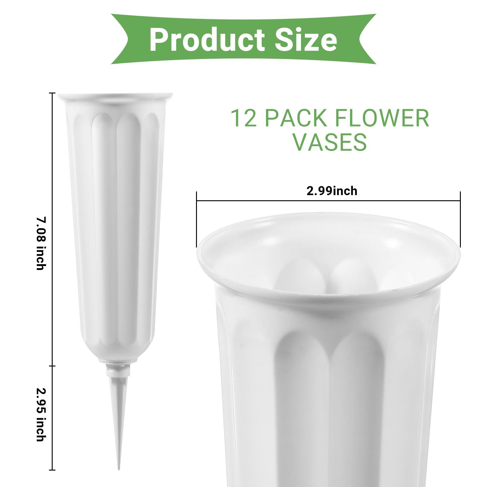 20 Pack Cemetery Vases with SpikesPlastic Vases for FlowersGrave Decorations …