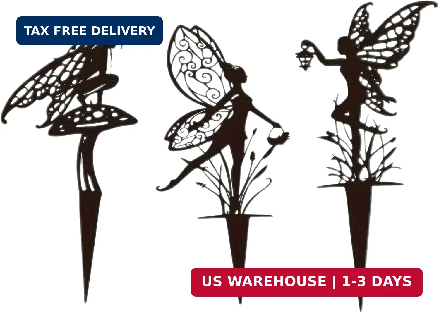 Decorative Garden Stakes, Fairy Garden Statues for Home and Garden (3)
