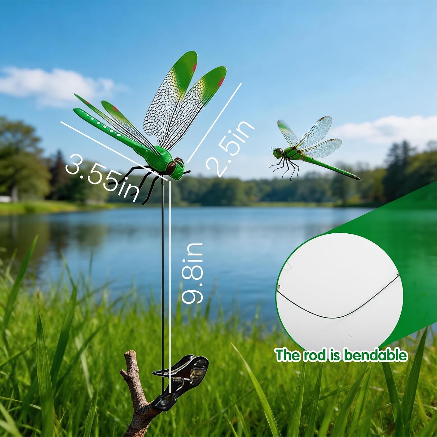 12Pcs Dragonfly Clips for Repellent Dragon to Keep Away Decoy Outdoor Decorative