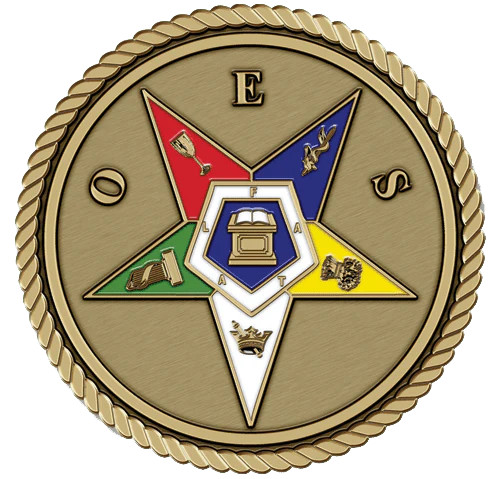 Eastern Star Medallion for Box Cremation Urn/Flag Case – 4 Inch Diameter