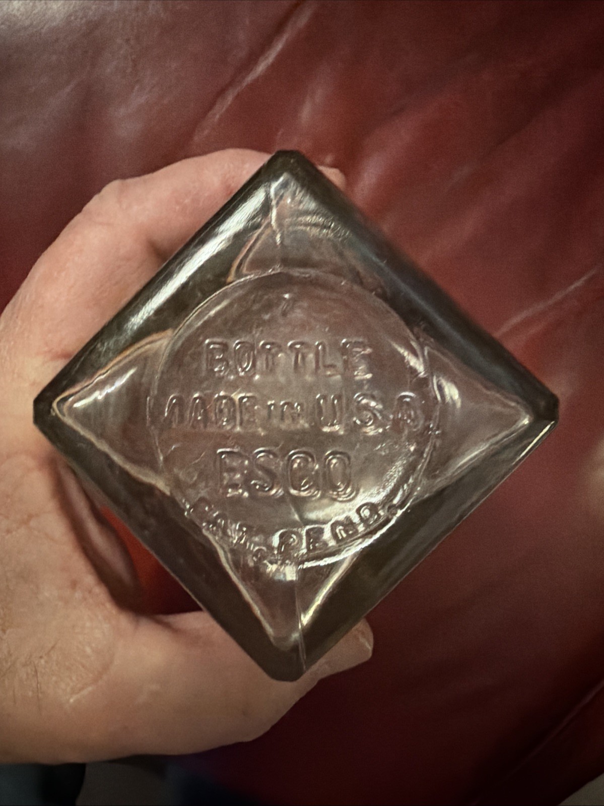 Vintage Embalming Fluid Glass Bottle 16 oz Esco Made in the USA