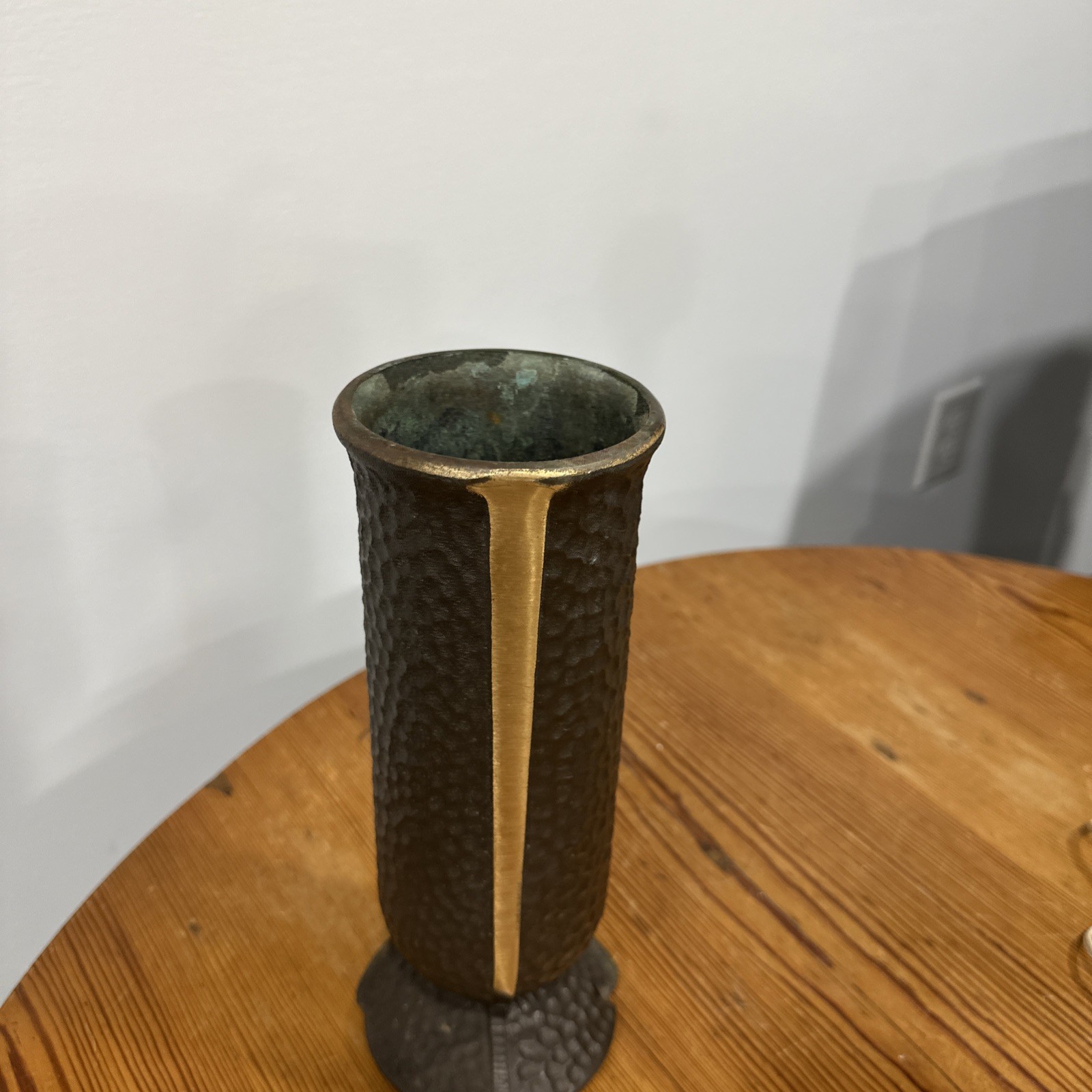 Solid 10” Bronze Memorial Grave VASE Used