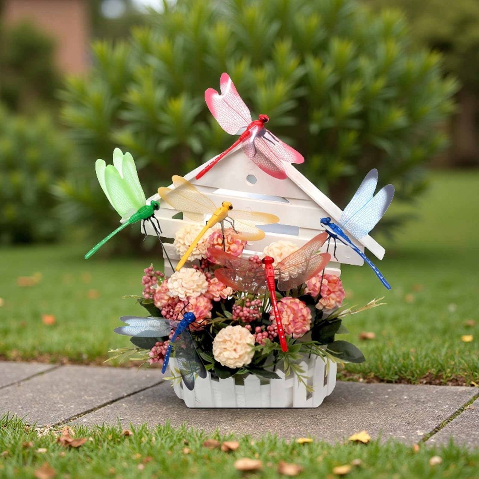 3D Dragonfly Garden Stakes Colorful PVC Decor for Indoor Outdoor Plants