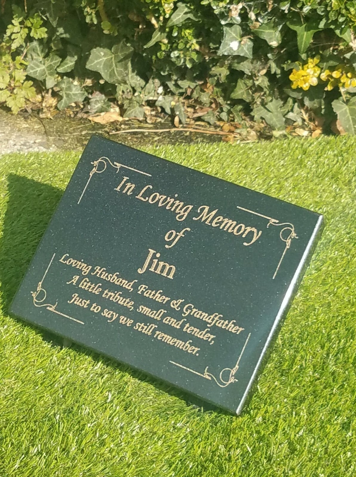 Personalised Black Granite Memorial Grave Plaque Stone Any Name Wording Included