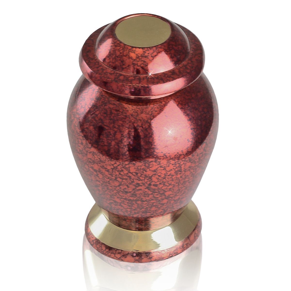 Small/Keepsake 4 Cubic Inches Red Brass Funeral Cremation Urn for Ashes
