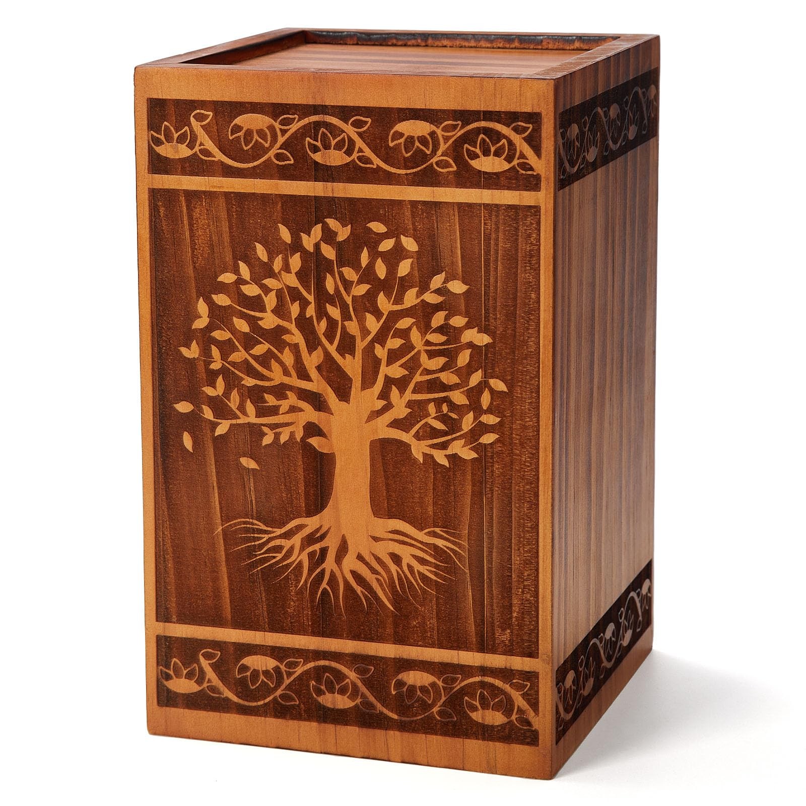 Cremation Wooden Urns for Human Ashes Adult Male Female, Large Wood Memorial Urn