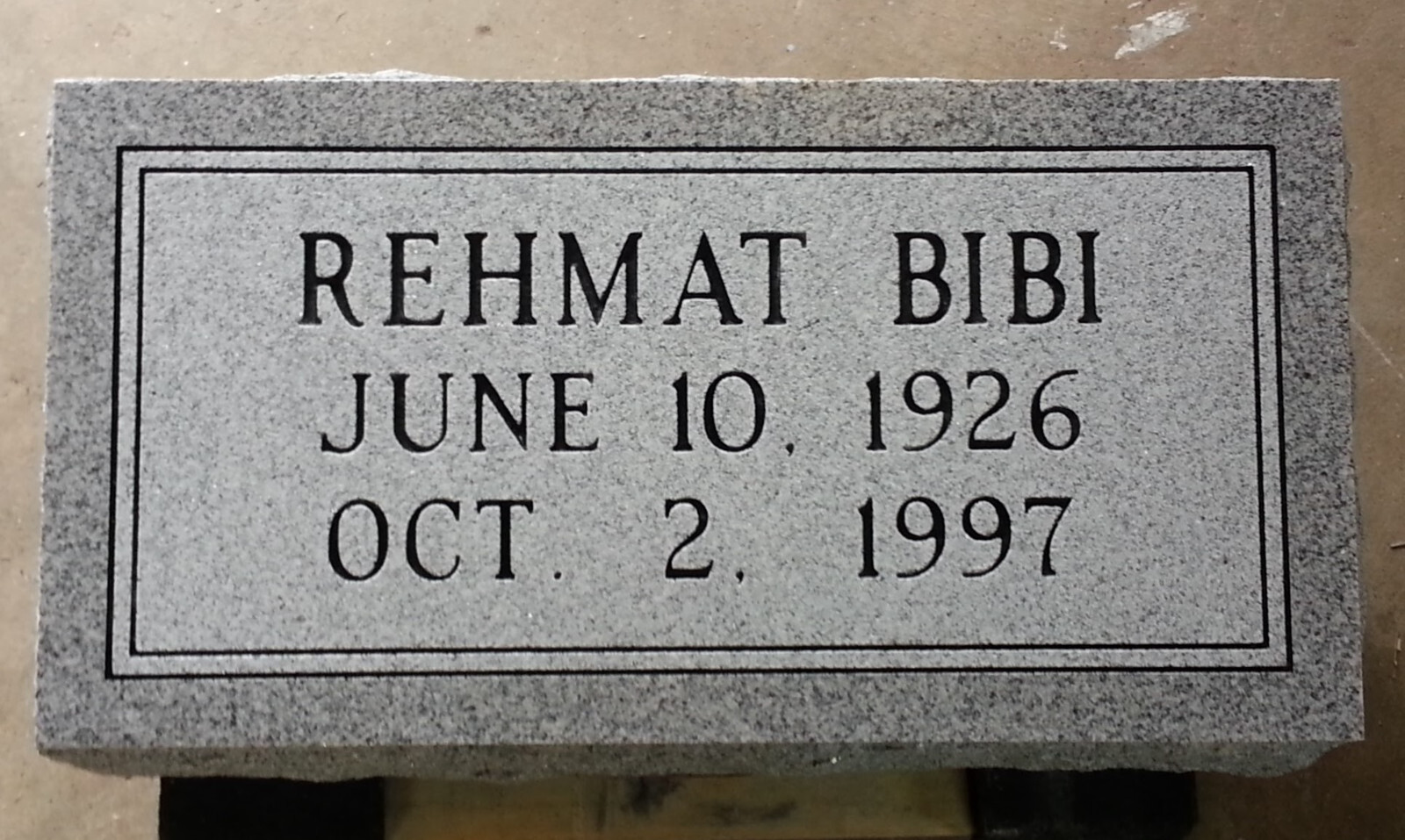 Granite Headstone Bevel (20x10x6) Cemetery Funeral Memorial