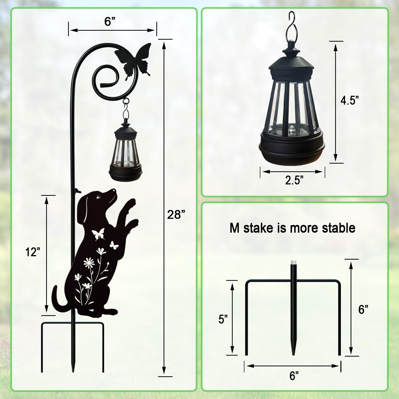 Metal Dog Stake with Solar Lights Outdoor Decorative,Beagle Lawn Ornaments,Wo…