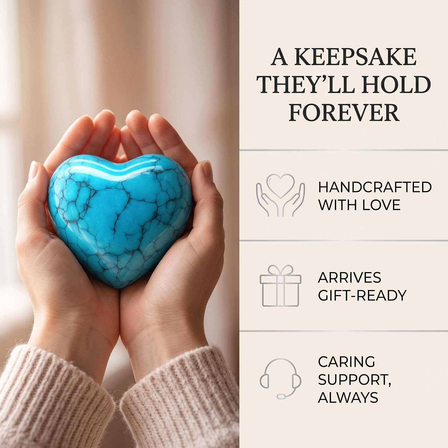 Small Urns for Human Ashes Keepsake – Heart Urn – Mini Urns with Stand & Box – a
