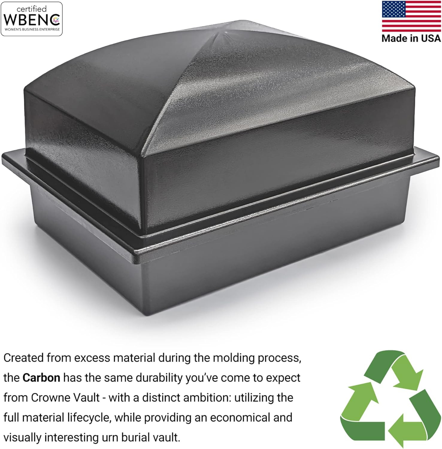 Eco-Friendly Recycled Urn Vault for Secure Ground Burial – Made in USA
