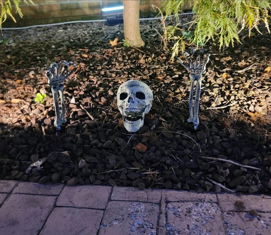 Halloween Skeleton Outdoor Decorations Realistic Skeleton Yard Stakes for Lawn