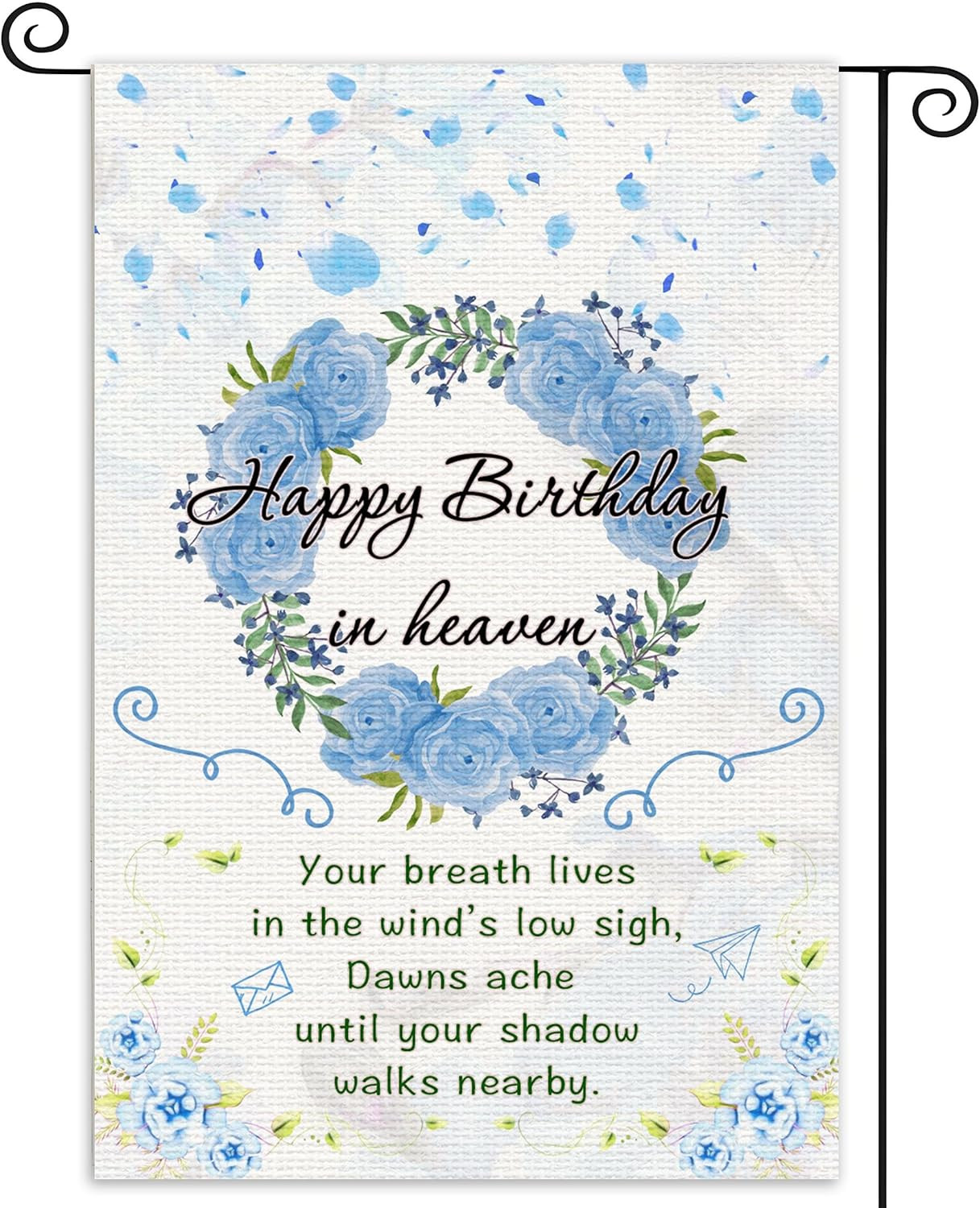 Happy Birthday in Heaven Garden Flags Funeral Remembrance Decoration Funeral Mem