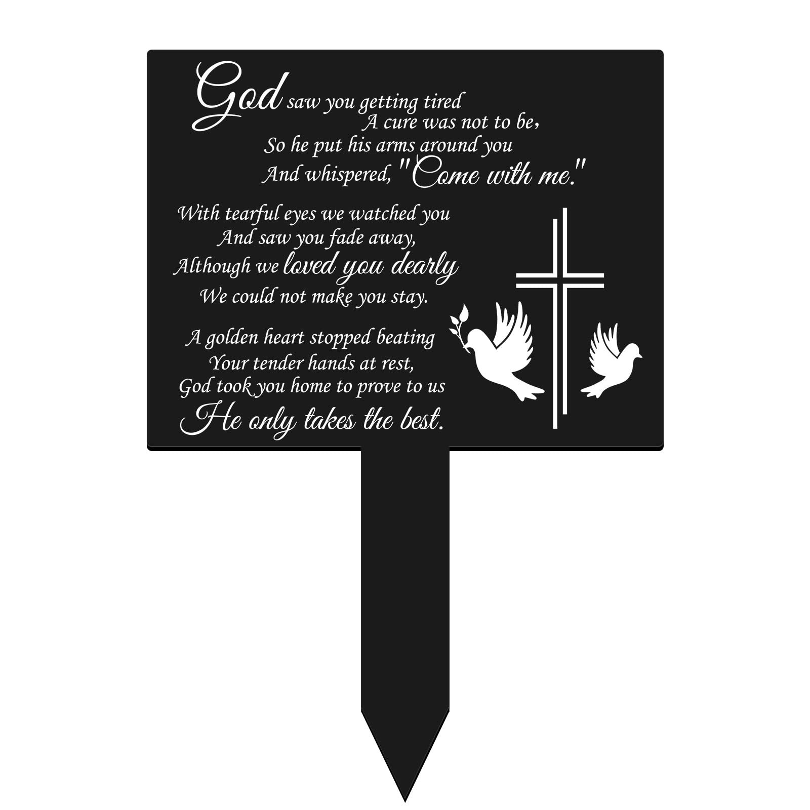 Memorial Remembrance Plaque Stake Waterproof Acrylic Grave Marker for Cemeter…