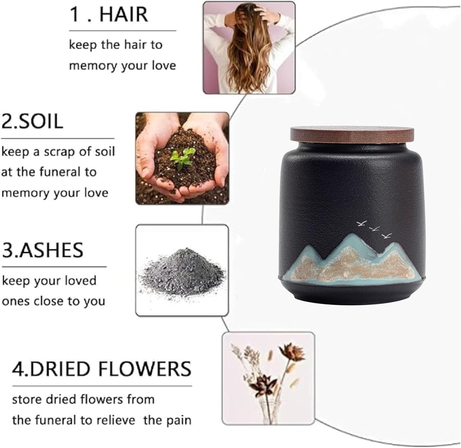 3.3-Inch Decorative Keepsake Urns – 6-Piece Sharing Set for Loved Ones
