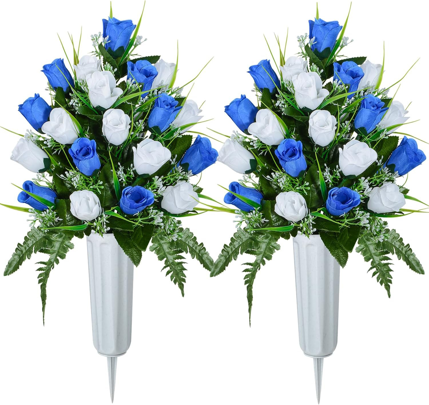 Artificial Cemetery Flowers, Grave Decorations Roses, Memorial Flowers Bouque…