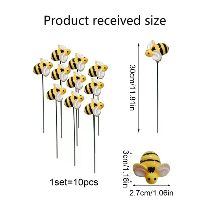 20pcs Bee Garden Stakes, Resin Bumblebee Yard Decor for Flower Pots – Spring …